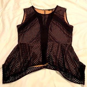 BCBG Maxazria Black Sexy Top Size Large New Years Eve Holiday Celebrations 🎉🎄